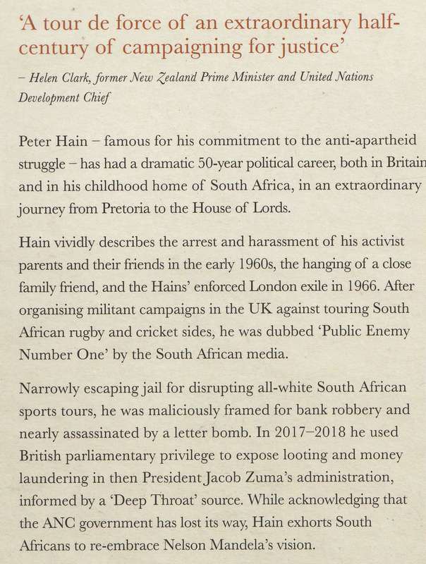 A PRETORIA BOY by Peter Hain