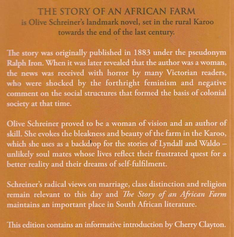 THE STORY OF AN AFRICAN FARM by Olive Schreiner