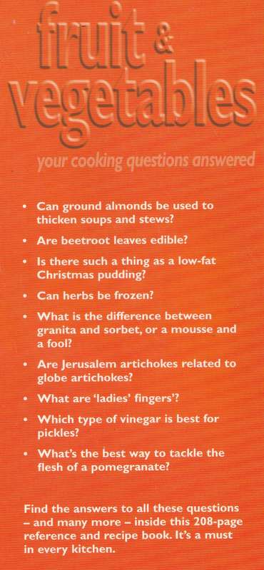 READER'S DIGEST FRUIT & VEGETABLES: YOUR COOKING QUESTIONS ANSWERED