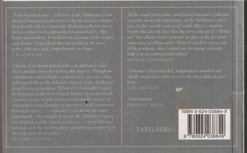 THE AFRIKANERS: BIOGRAPHY OF A PEOPLE by Hermann Giliomee