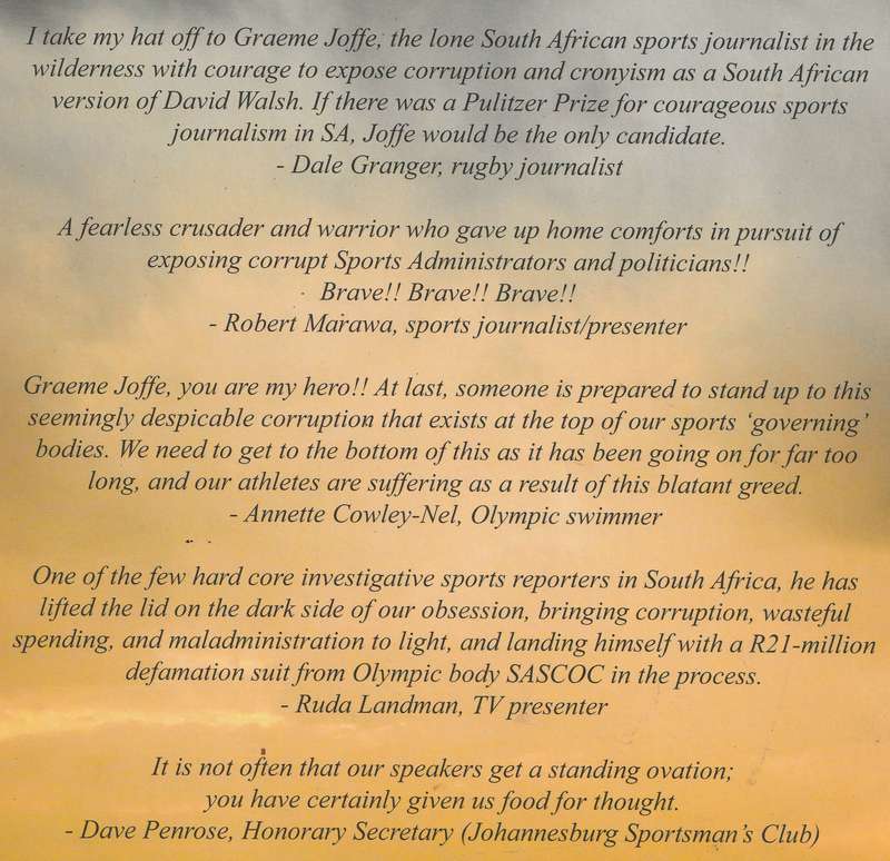 SPORT: GREED & BETRAYAL by Graeme Joffe