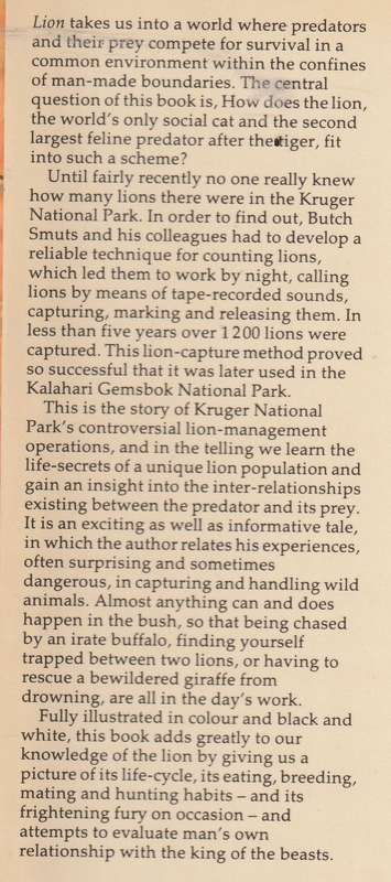 LION by G L Smuts
