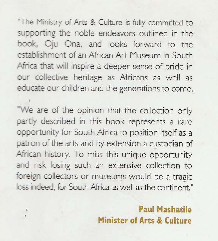 OJU ONA: COLLECTION OF THE SOUTH AFRICAN MUSEUM OF AFRICAN ART by Dr Jean-Marie Jullienne