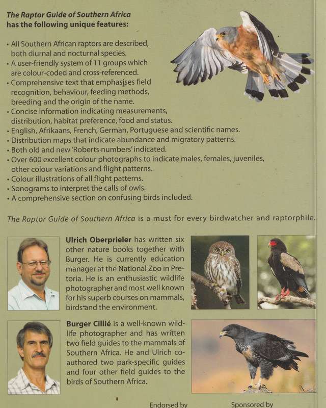 THE RAPTOR GUIDE OF SOUTHERN AFRICA by Ulrich Oberprieler & Burger Cillie