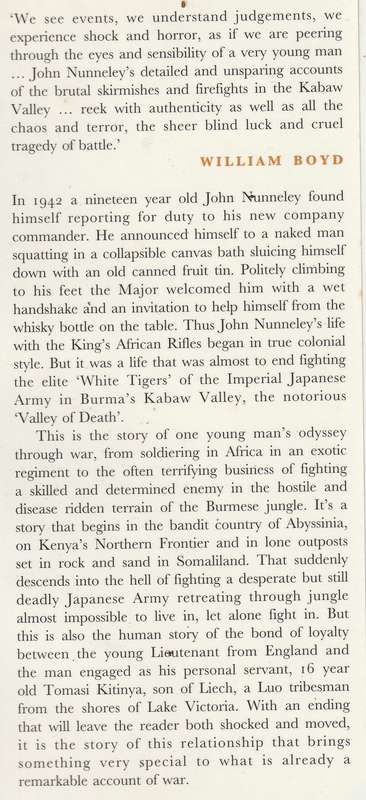 TALES FROM THE KING'S AFRICAN RIFLES by John Nunneley