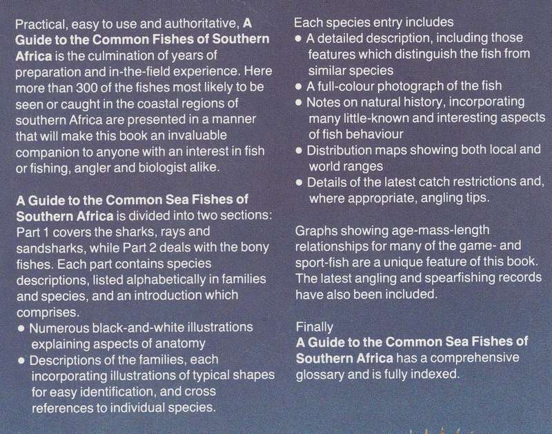 A GUIDE TO THE COMMON SEA FISHES OF SOUTHERN AFRICA by Rudy van der Elst