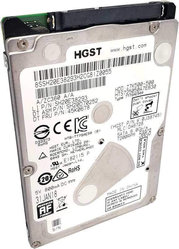 500GB HGST HARD DRIVE (2.5" laptop size)