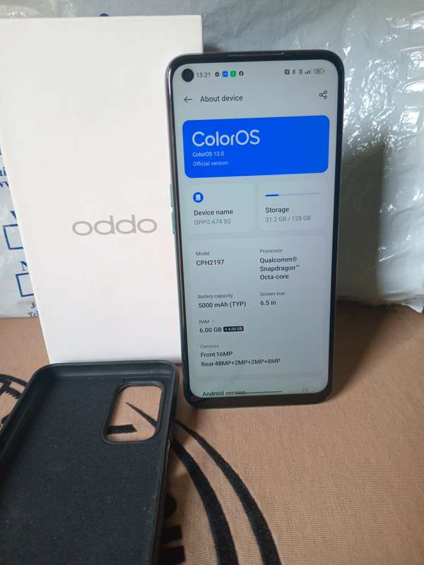 SMARTPHONE OPPO A74 5G || 128G/6G, 48MP TRIPLE CAM,FINGERPRINT BARGAIN