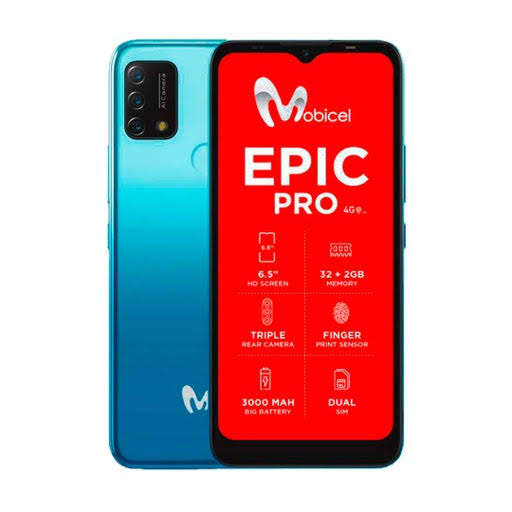 SMARTPHONE MOBICEL EPIC PRO 2|| TRIPLE CAM,FINGERPRINT PRISTINE