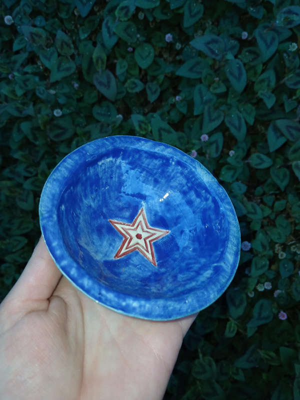 Handmade Ceramic Red star bowl