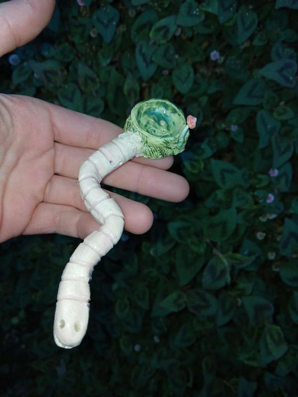 Handmde Ceramic worm smoking pipe