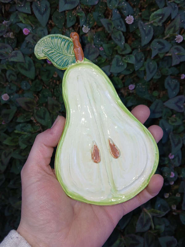 Ceramic pear jewellery holder