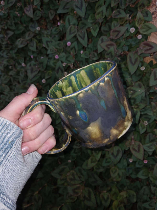 Handmade Ceramic green mug