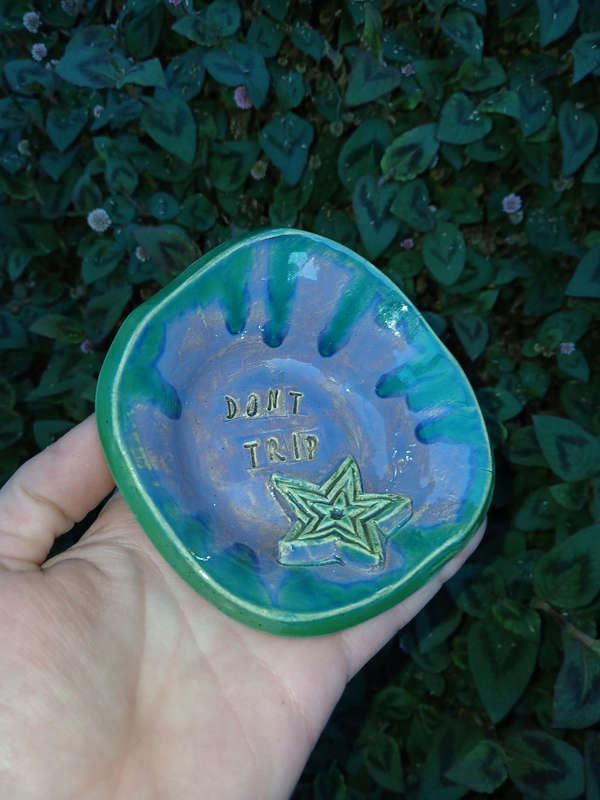 Handmade Ceramic Jewellery bowl (Don't Trip)