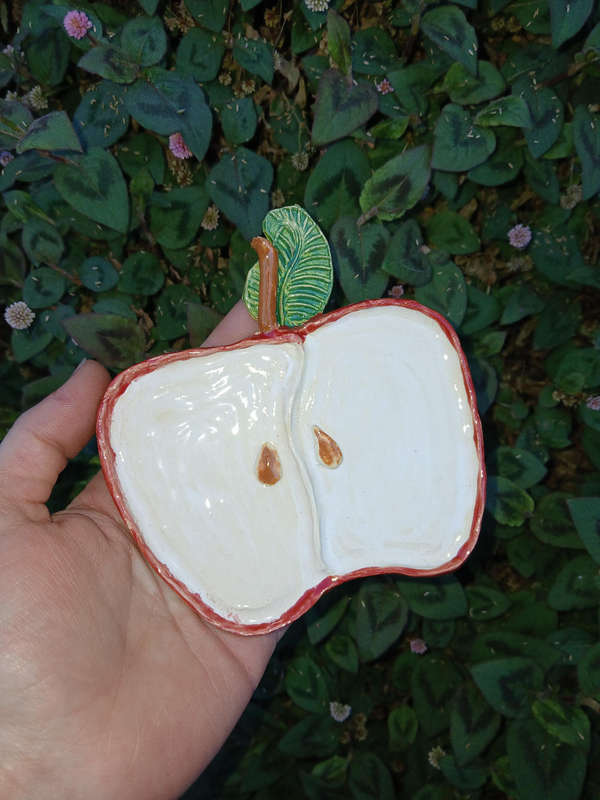 Handmade Ceramic Apple Jewellery hold
