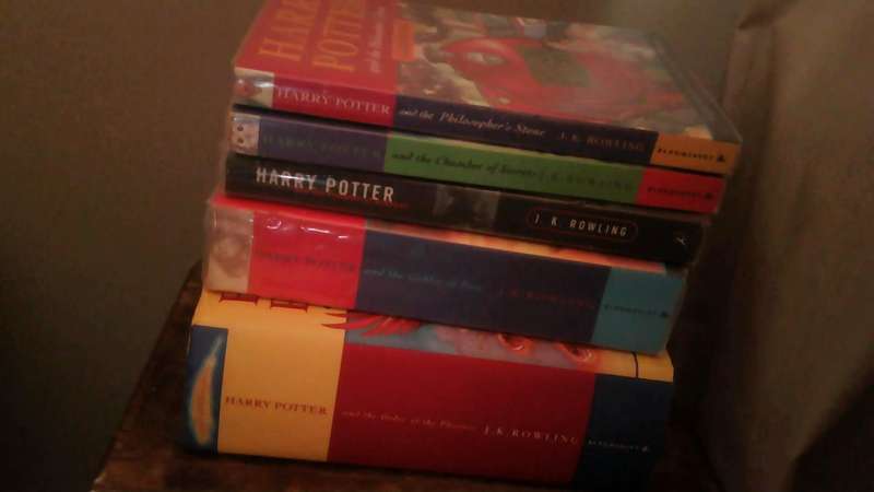 Harry Potter books 1-5 (4 first editions)
