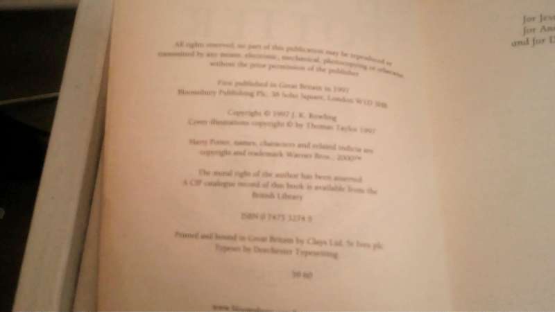 Harry Potter books 1-5 (4 first editions)