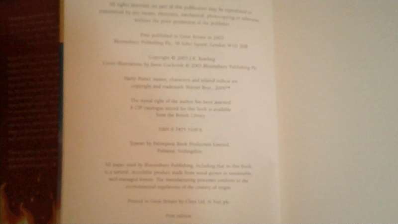 Harry Potter books 1-5 (4 first editions)