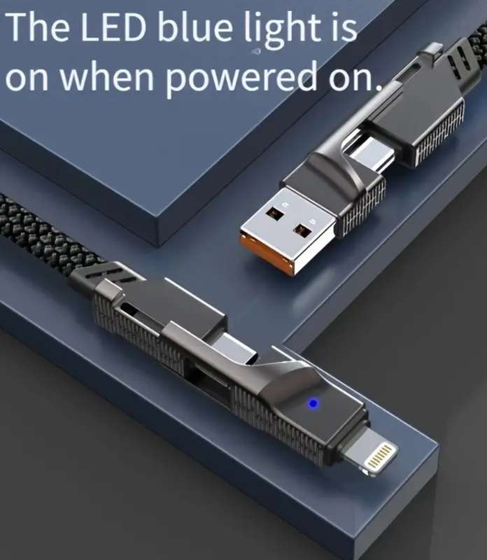 Fantastic Quality Steel 4-in-1 Charging Cable