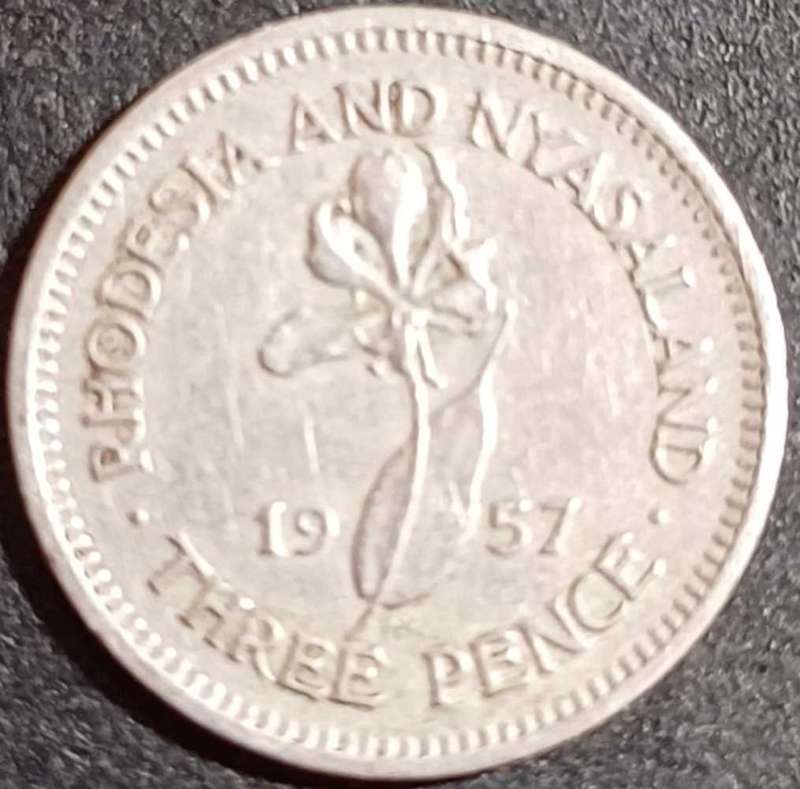 1957 Rhodesia & Nyasaland Threepence