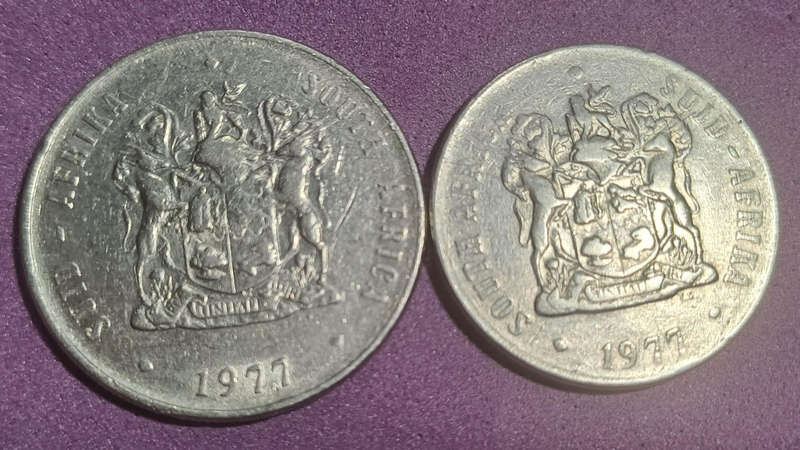 1977 SA One Rand & 50 Cent