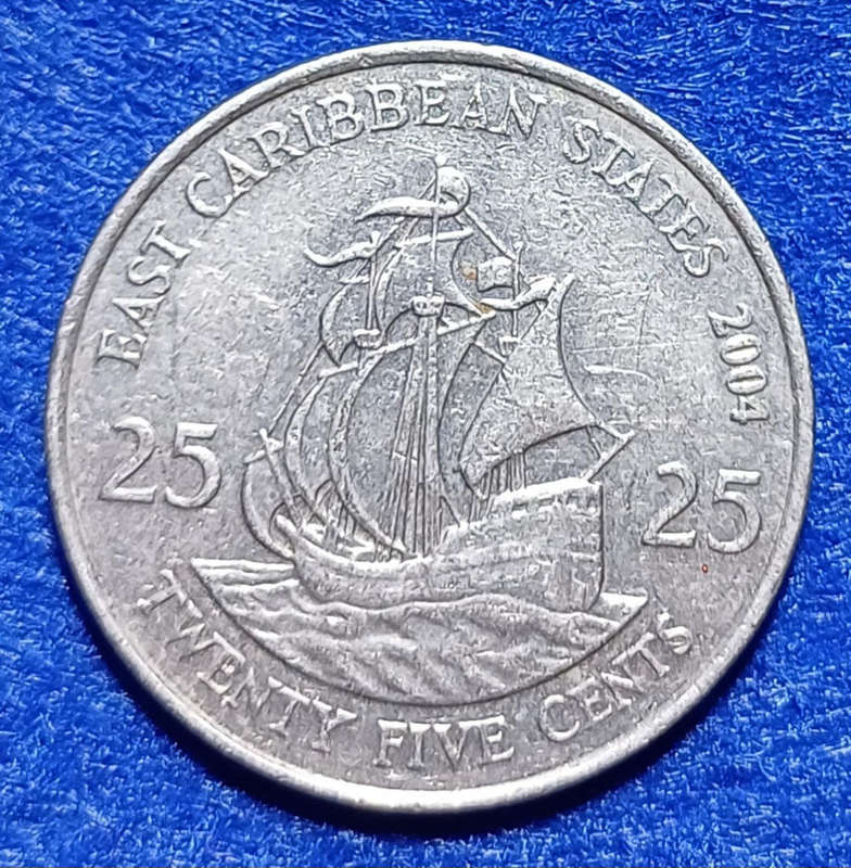 East Caribbean States 25 Cents of 2004