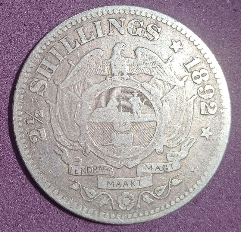 1892 ZAR 2.5 Shillings