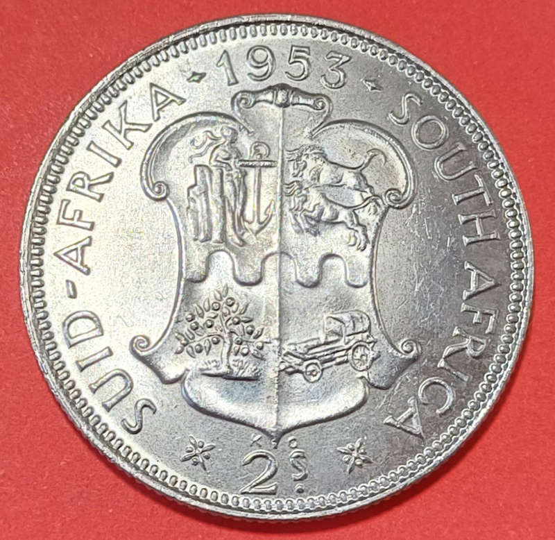 1953 Union 2 Shillings
