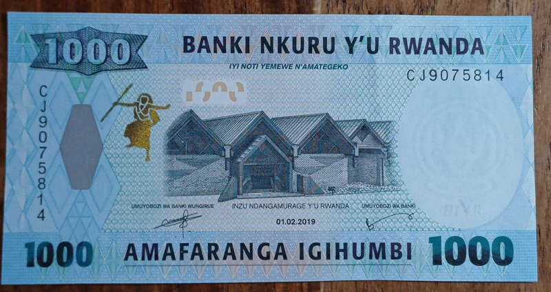 Rwanda Bank Note 1000 Francs (UNC)