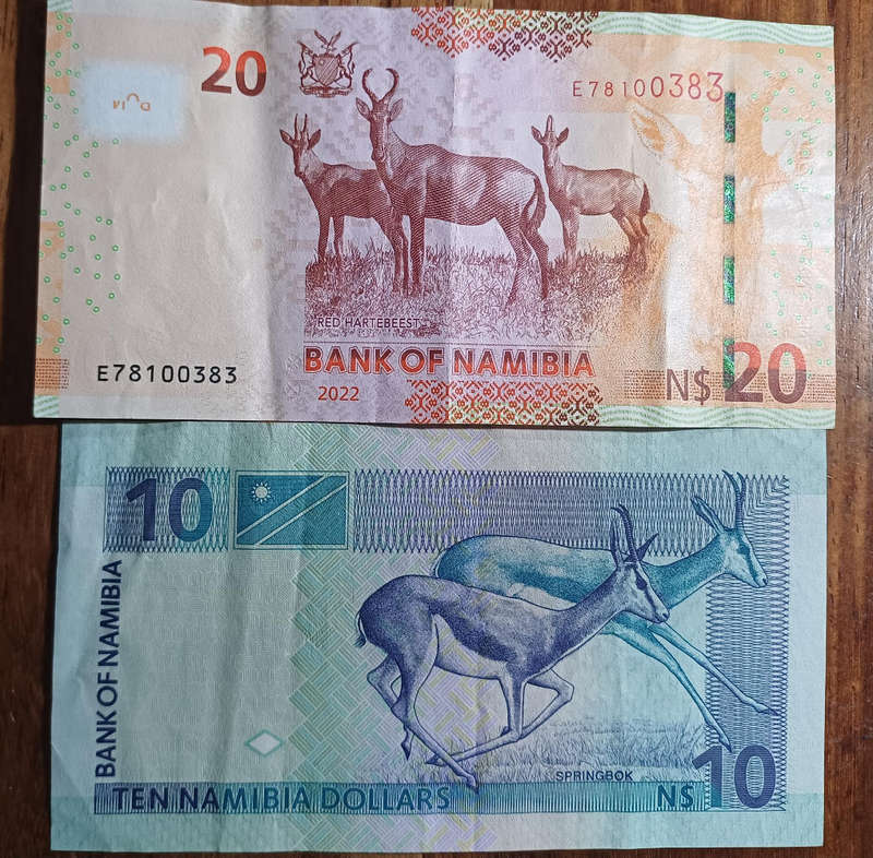 Namibia Bank Notes - 10 & 20 Namibia Dollars