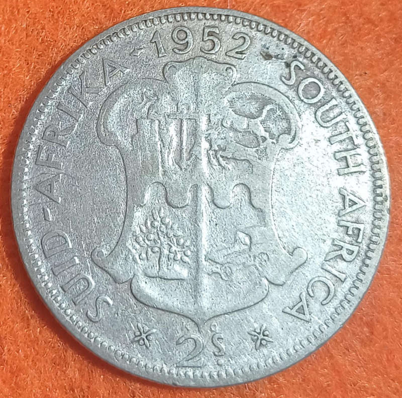 1952 Union 2 Shillings