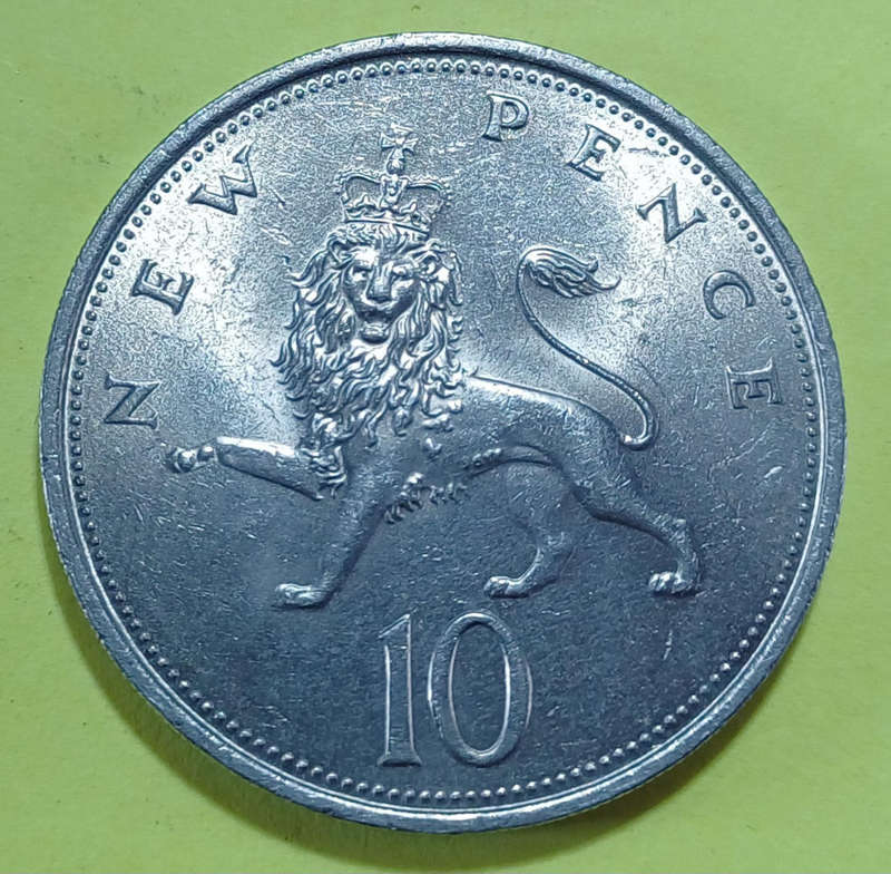 1969 GB 10 New Pence