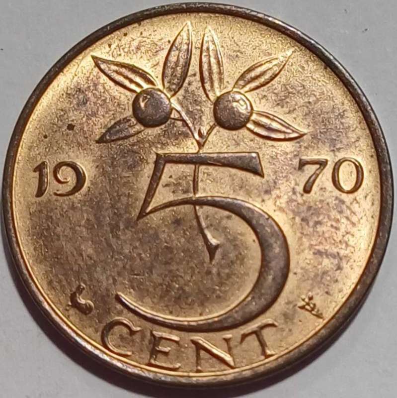 1970 Netherlands 5 Cent