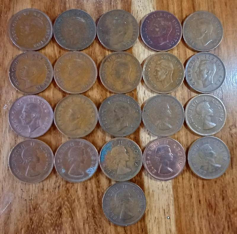 1940 - 1960 Union 1 Penny, 1947 included (21 Coins)