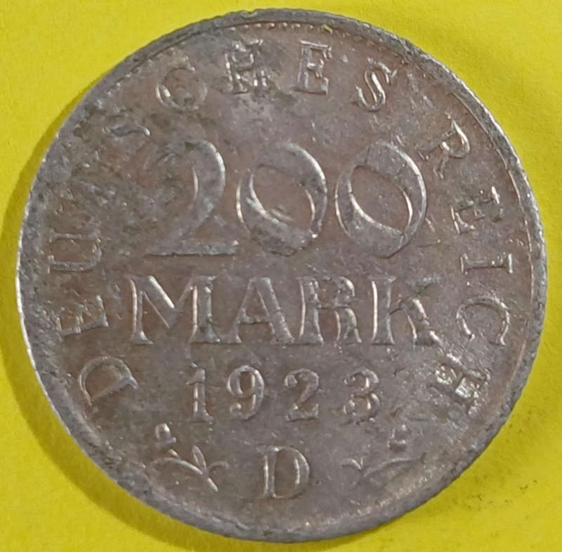 1923 Germany 200 Mark Coin