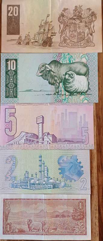 SA Bank notes R20 - R1