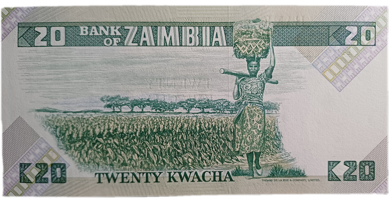 Zambia Bank Note Twenty Kwacha