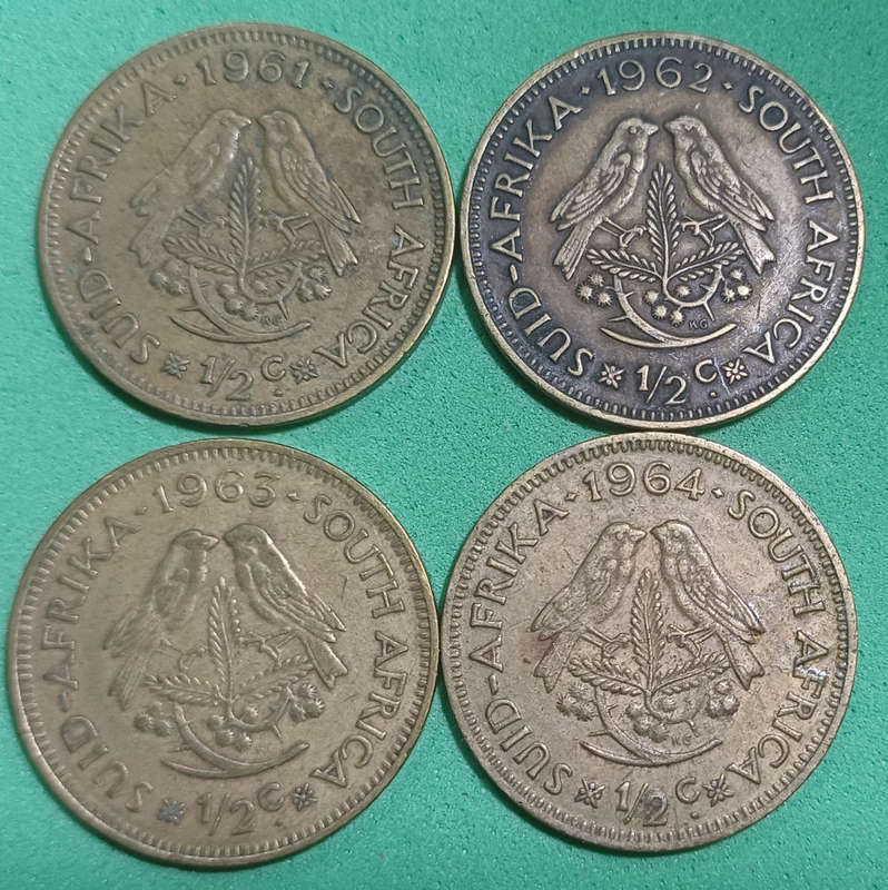 1961 - 1964 SA Half Cents