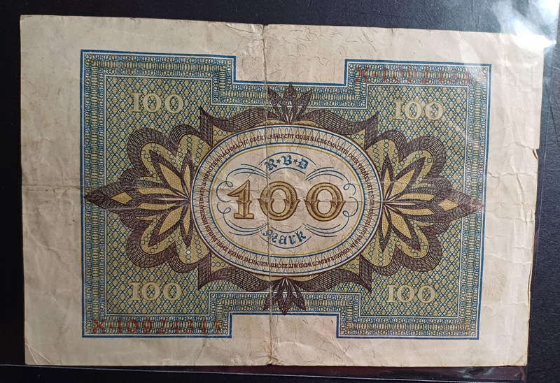 1920 Reichs Bank Note 100 Mark