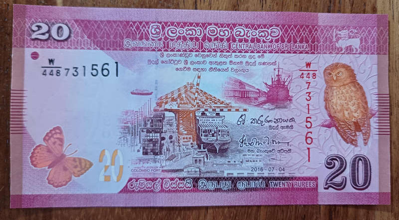 Sri Lanka Bank Note 20 Rupees (UNC)