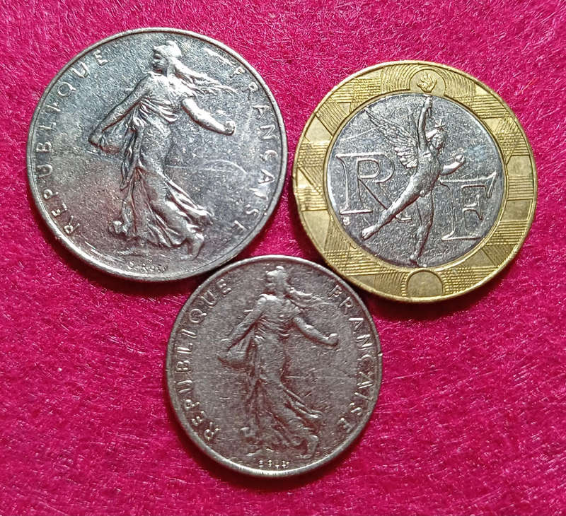 France 10, 1 & ½ Franc 1991