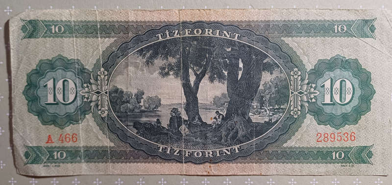 1962, Budapest Bank Note 10 Forint