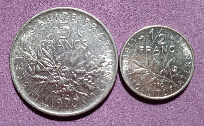 1970 France ½ & 5 Francs