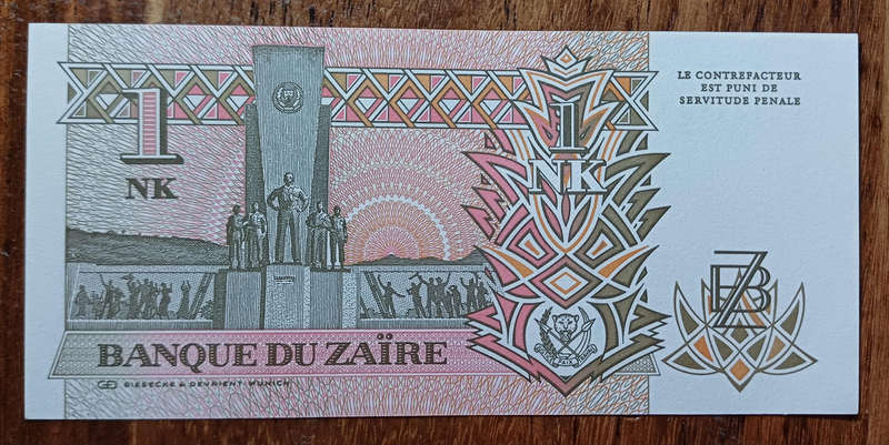 Zaïre Bank Note 1 Nouveau Likuta (UNC)