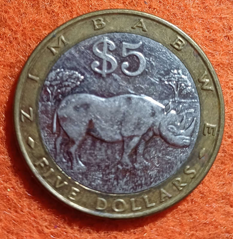 2001 Zimbabwe 5 Dollars
