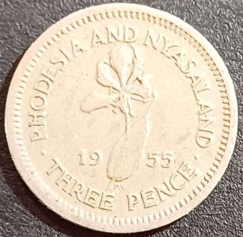 1955 Rhodesia & Nyasaland Threepence