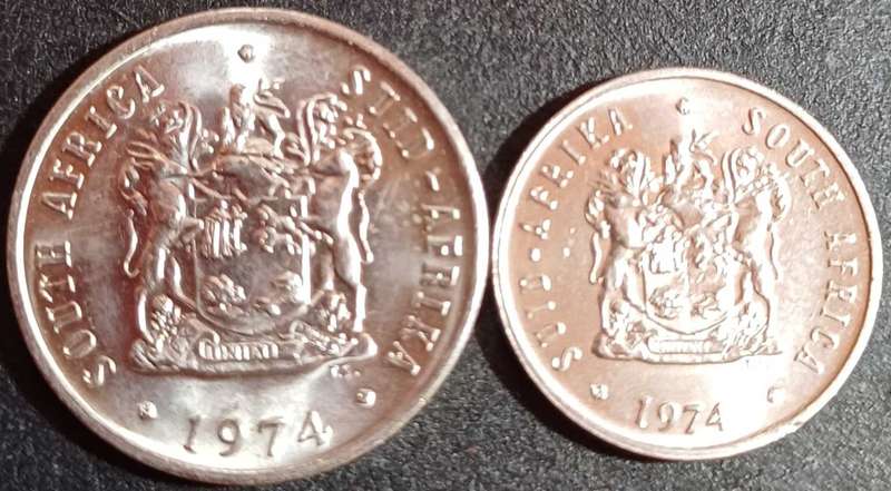 1974 SA 10 cent & 5 Cent (UNC)