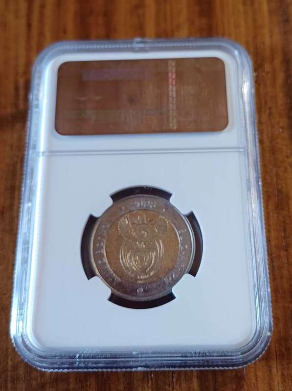 2008 SA 5R Mandela Coin slabbed 90 th Birthday & First Day Cover Mandela