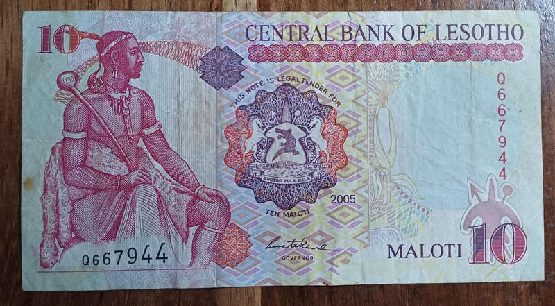 Lesotho Bank Note 10 Maloti