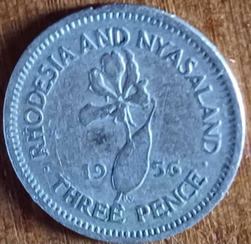 1956 Rhodesia & Nyasaland Threepence